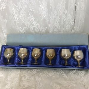 Kent Vintage Silverplated Cordial Glasses Set of 6